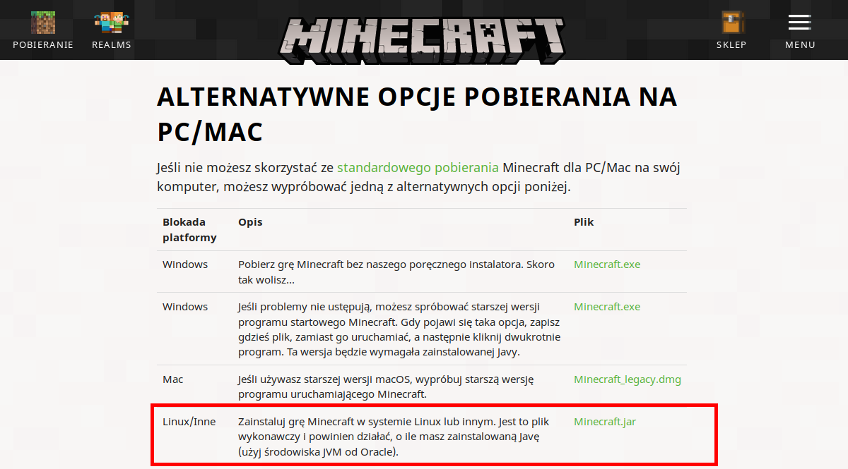 Jak Zainstalowac Minecrafta Na Ubuntu Linux Download app co