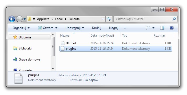 Plugins txt fallout 4 нет файла что делать