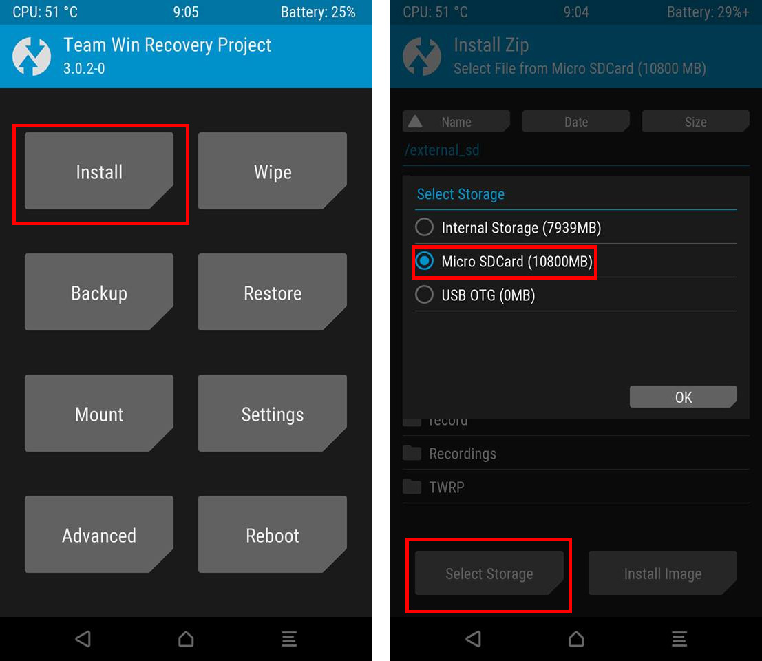 twrp a750gn