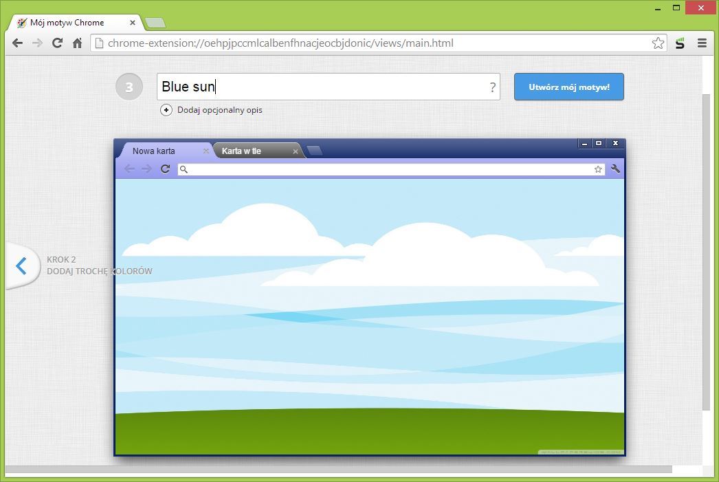 Nadawanie nazwy dla motywu Chrome