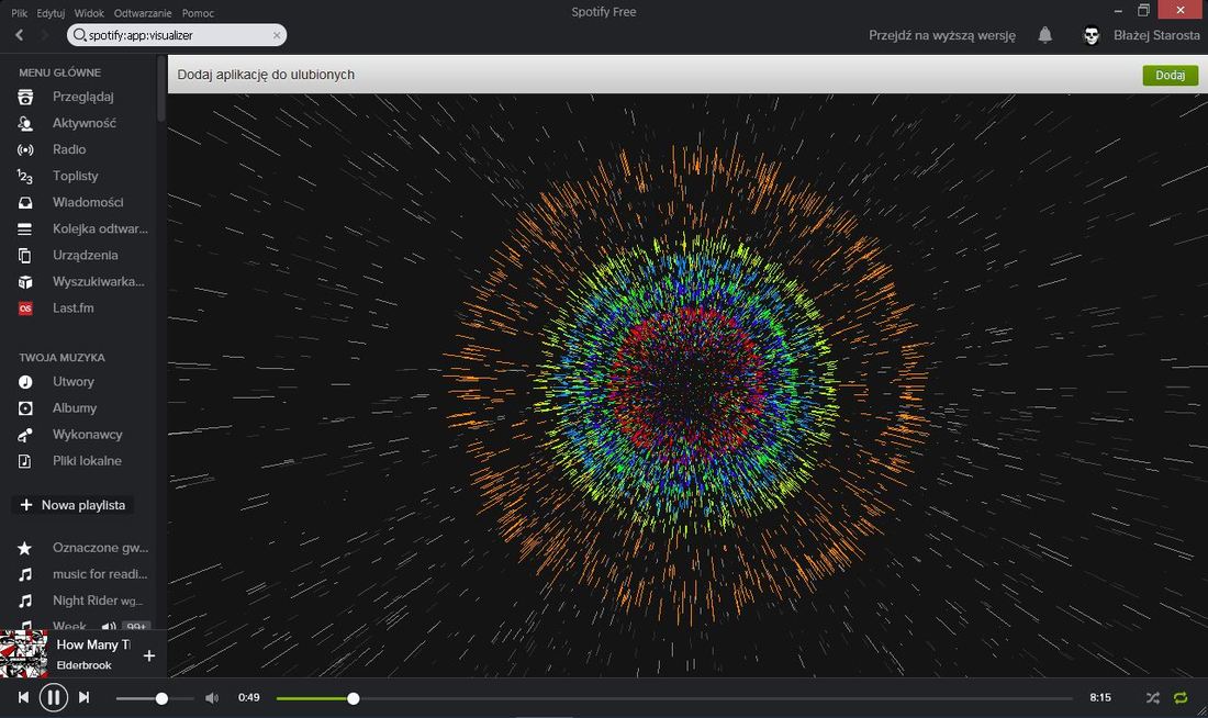 Wizualizacja muzyki w Spotify