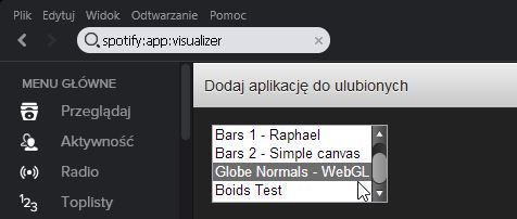 Spotify - dostępne wizualizacje muzyki