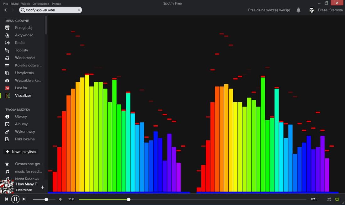 Spotify - wizualizacja typu Bars