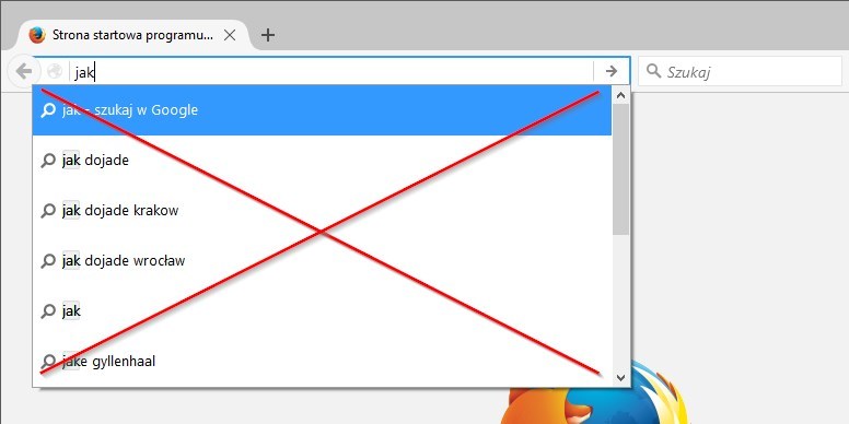 Firefox i Chrome - jak wyłączyć podpowiedzi Google w pasku adresu