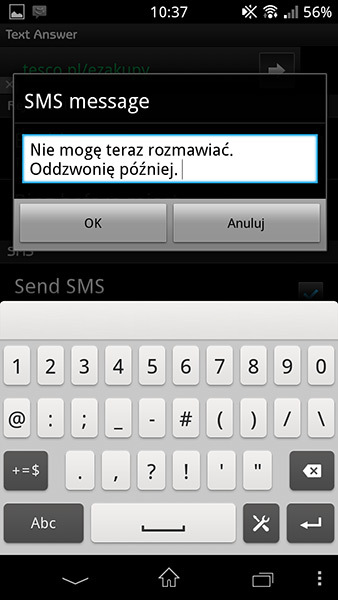 Text Answer - szczegoły wiadomości SMS