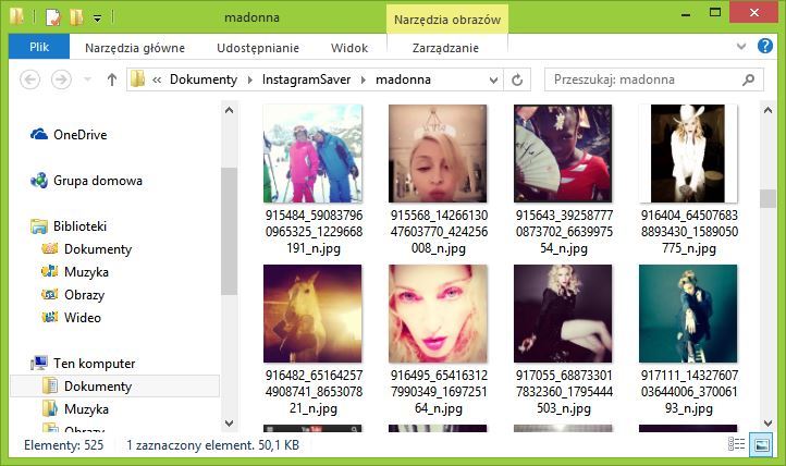 InstagramSaver - pobrane zdjęcia