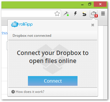 rollApp - podłączanie Dropboksa